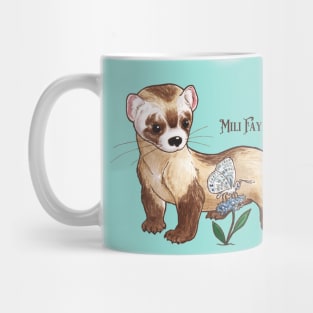 Baby Ferret and Butterfly Mug